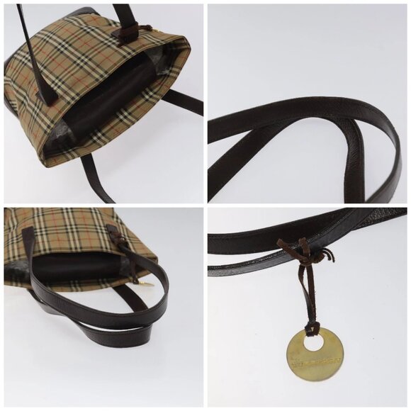 BURBERRY Nova Check Tote Bag Canvas Beige Auth BA1922 - Picture 16 of 16